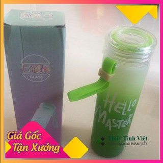 Combo 2 Bình ĐỰNG NƯỚC THỦY TINH in chữ HELLO MASTER