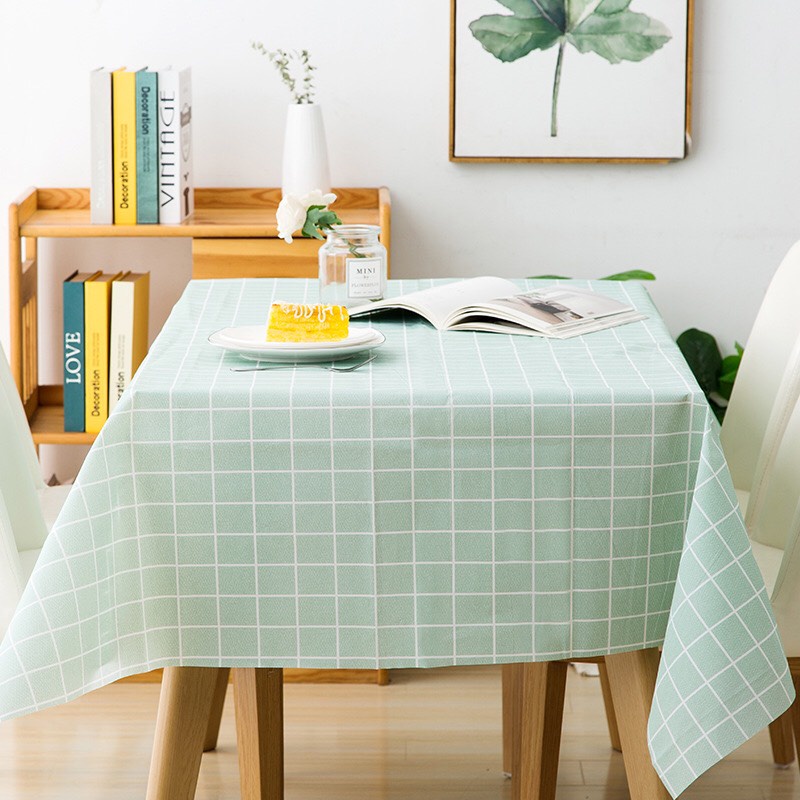 Khăn trải bàn ăn chống thấm kẻ caro phủ bàn ăn, bàn làm việc, tấm thảm picnic decor vintage