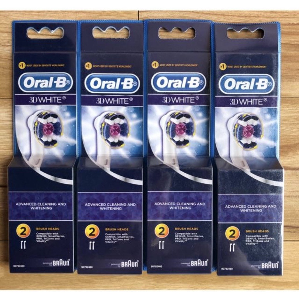 Set 2, 3,4,5,6 đầu bàn chải chính hãng oral b Pure clean, Cross Action, Floss, 3Dwhite, sensitive, precition
