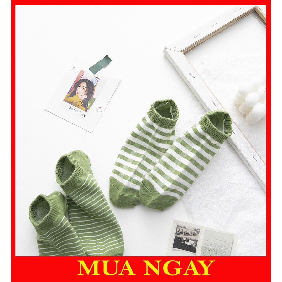 Tất nữ cổ thấp phong cách xanh vintage năng động TN65