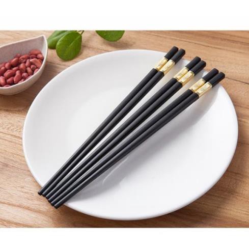 Bộ 10 đôi Đũa Mạ Vàng, Đũa Hợp Kim Chống Mốc Hàn Quốc