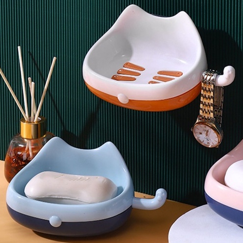 Khay đựng xà phòng, giá đựng xà phòng hình mèo cute