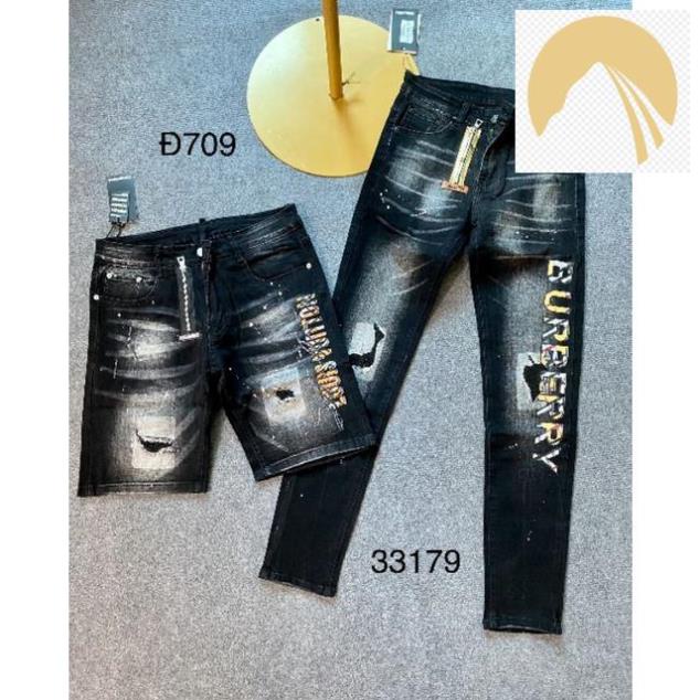 👘 quần jean nam DSQ ngố khoá lệch -Quần jen nam dài quản châu in chữ bbr cực đẹp 😘😘 👘