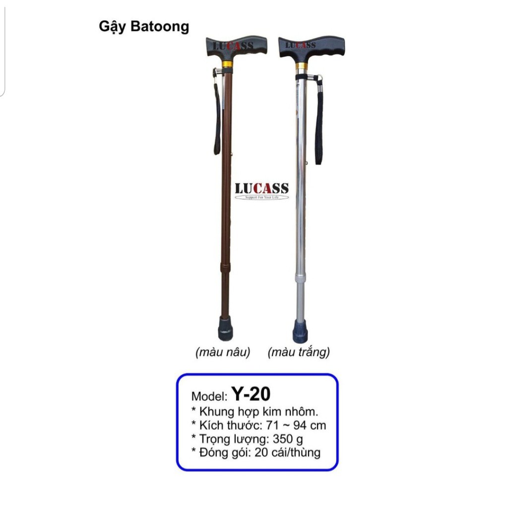 Gậy chống 1 chân Lucas USA B20 tự điều chỉnh cao thấp cho người già