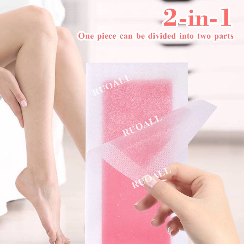 RUOALL 2 miếng sáp dán tẩy lông hai mặt tự nhiên cỡ lớn 9x18 10g