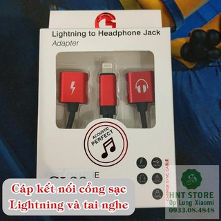 - Cáp kết nối cổng sạc Lightning và tai nghe - Bộ chia lightning ra 2 cổng sạc Lightning và tai nghe --