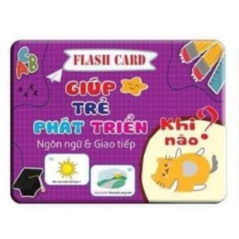 Bộ thẻ flashcard phát triển ngôn ngữ, tư duy 5 chủ đề size to 16cm