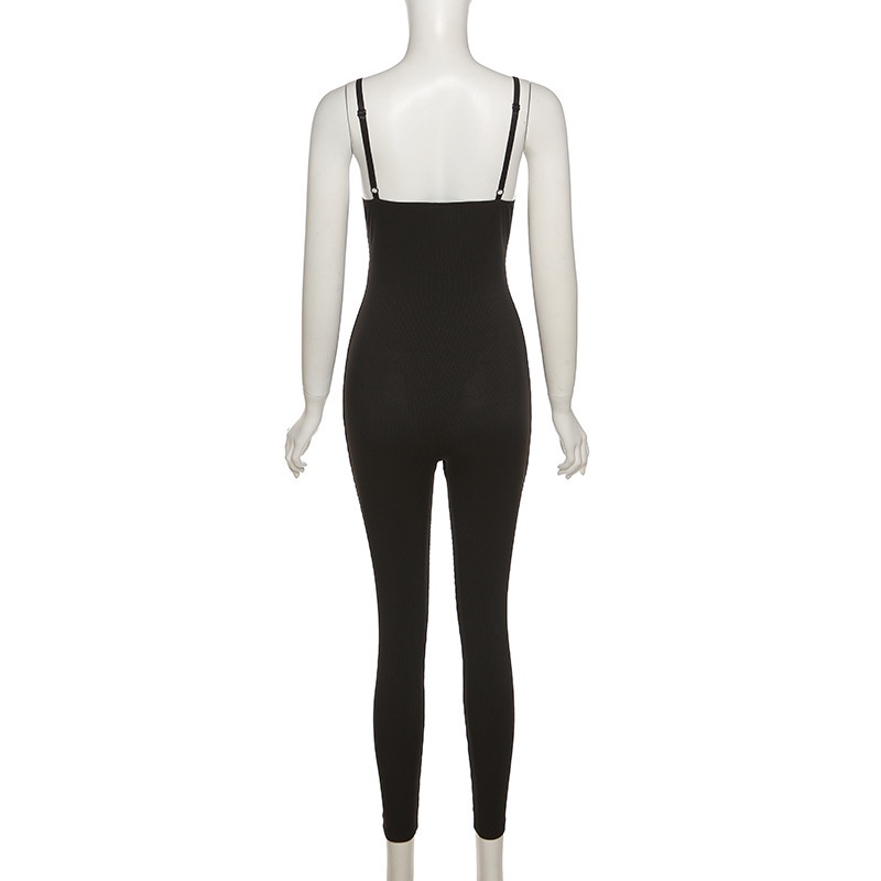 DUNEA Áo liền quần cổ chữ V khoét sâu chất liệu cotton thời trang quyến rũ cho nữ