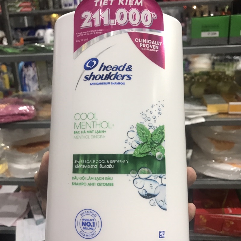Dầu Gội Head &amp; Shoulder Bạc Hà (1800ml)