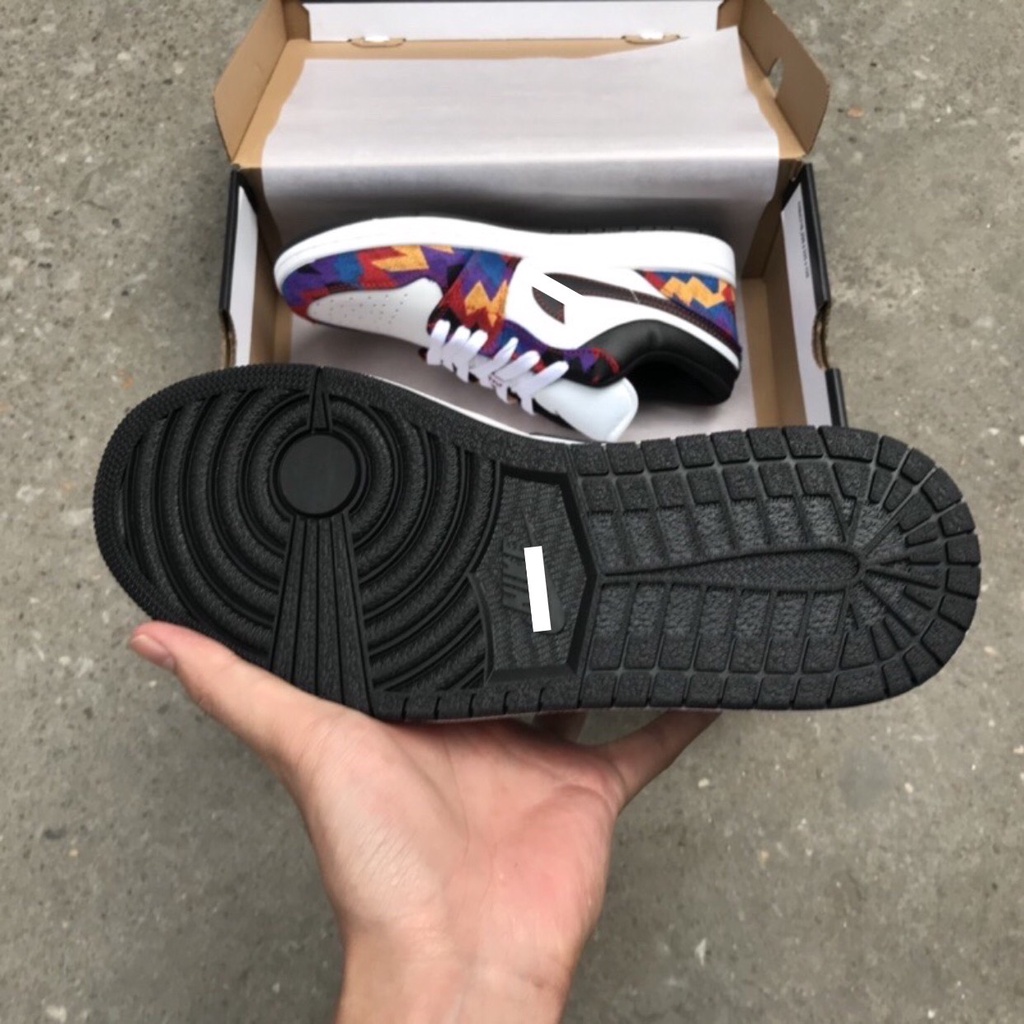 HoPi | Giày sneaker Jordan 1 low thổ cẩm - full box bill.