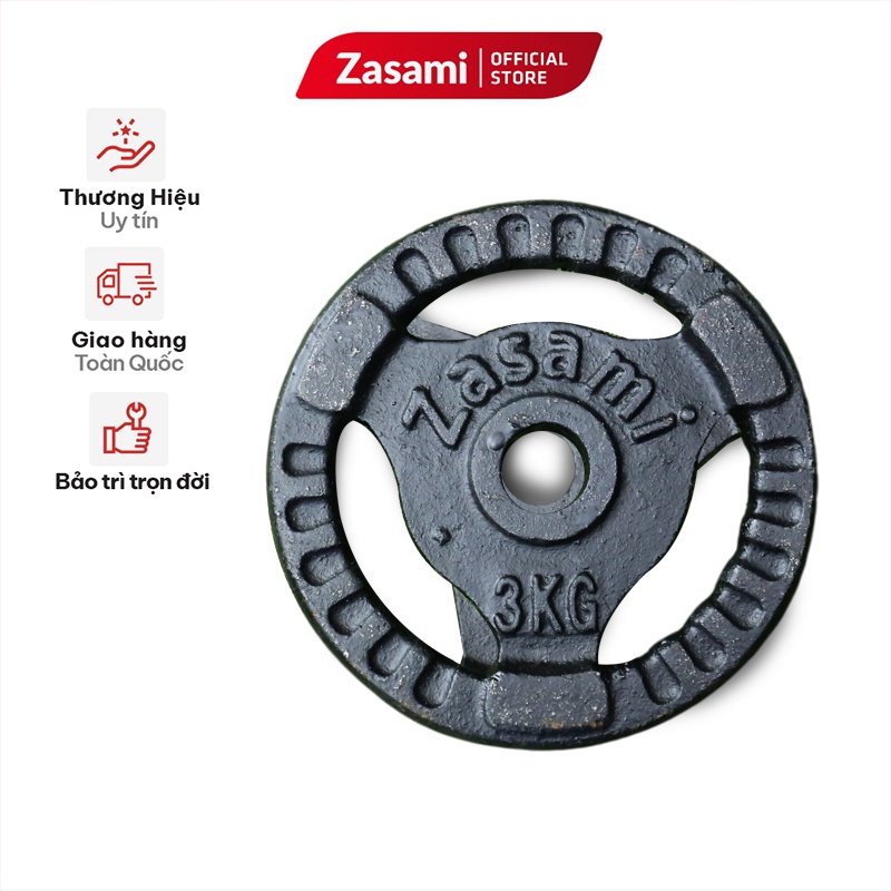 Đĩa Tạ Gang ZASAMI Loại 3kg Lỗ Tạ Phi 27