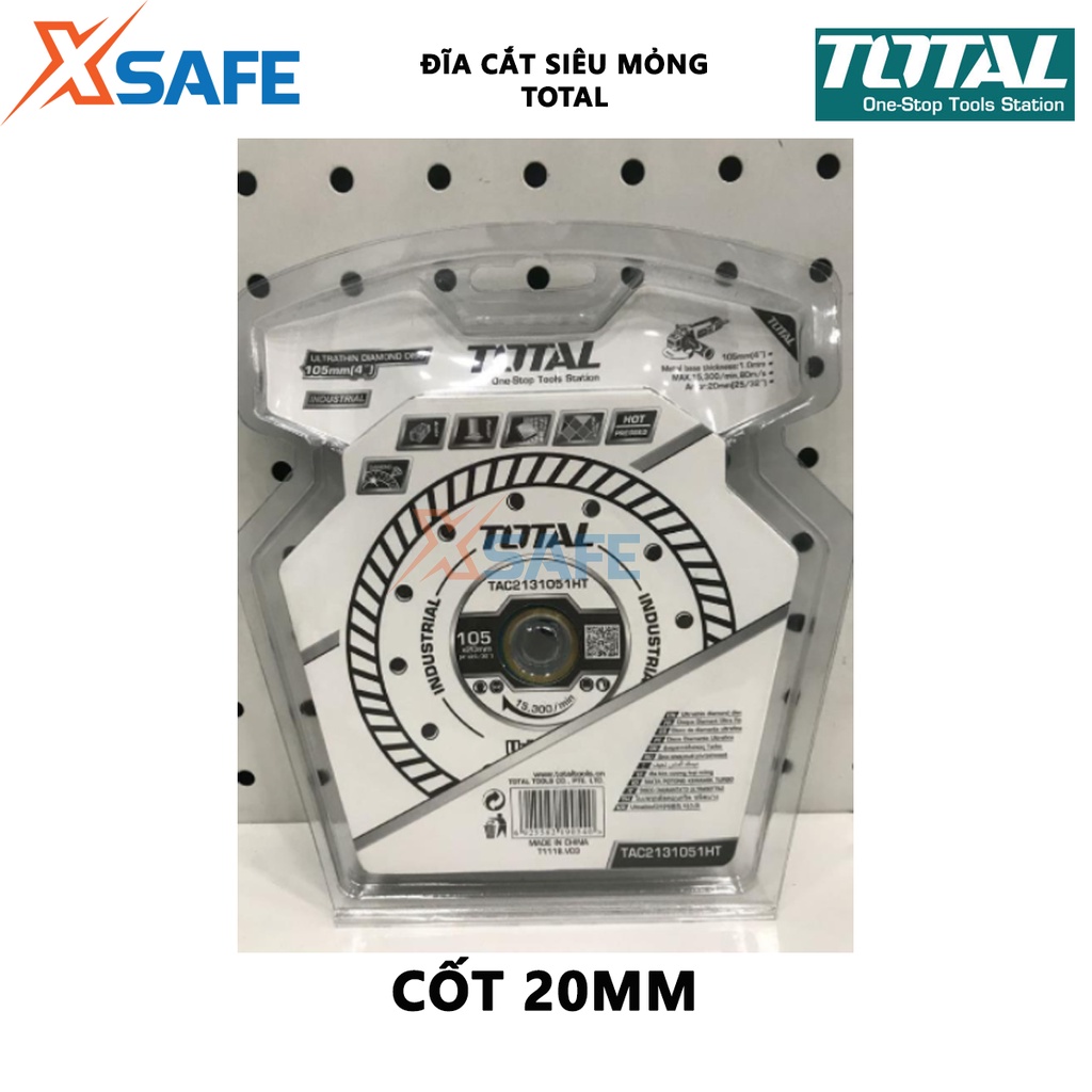 Đĩa cắt siêu mỏng TOTAL dùng cắt ngói, gốm, đá, gạch, đá cẩm thạch, không cắt được gạch men(kính nano) - [XSAFE]