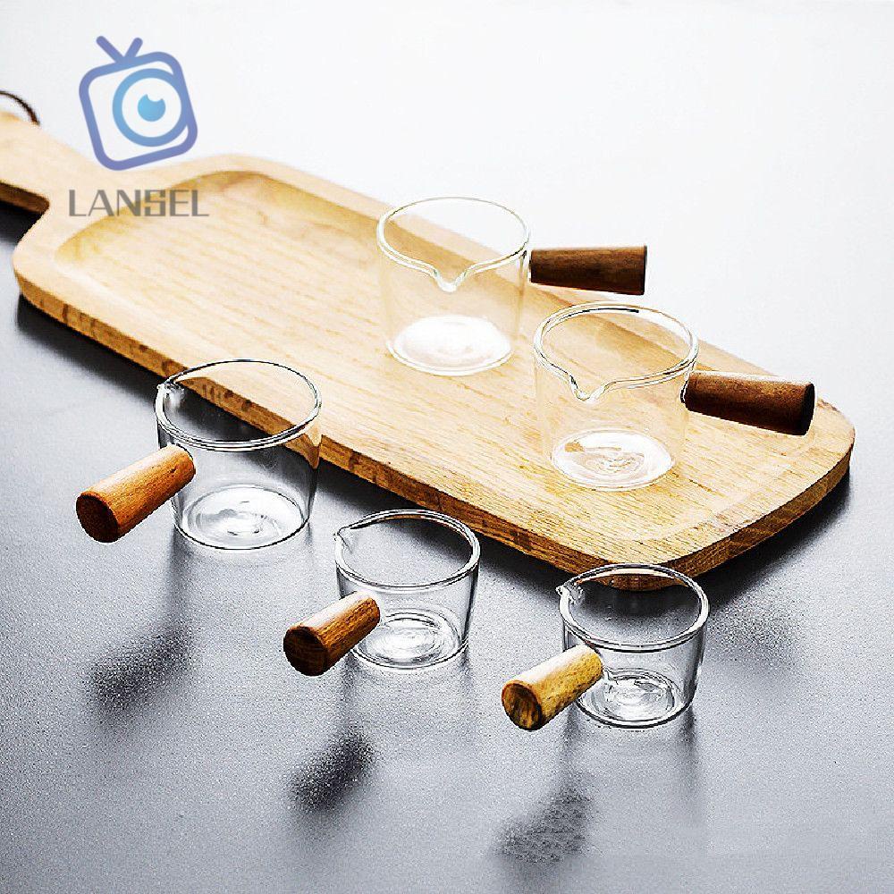 Cốc Thủy Tinh Chịu Nhiệt Có Tay Cầm Bằng Gỗ Cỡ Nhỏ