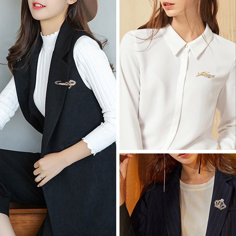 Cài Ngực Áo Đính Đá Phong Cách Retro Hàn Quốc C180