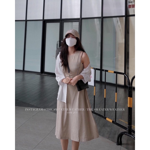 [Mã FAMARAL1 giảm 10K đơn 50K] (Ảnh thật) Váy ba lỗ thun trơn xoè A basic the.sweaterweather TSW | BigBuy360 - bigbuy360.vn
