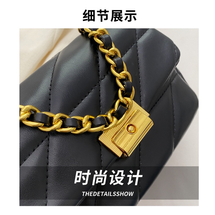 Túi Đeo JASMIN NOIR Chéo Họa Tiết Kẻ Sọc Phối Dây Xích Thời Trang Cho Nữ