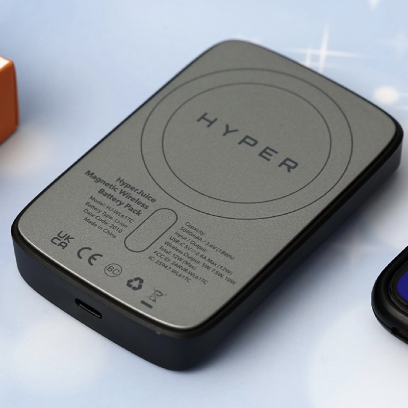 Sạc dự phòng không dây Hyper Juice 5000 mAh WL61TC cho điện thoại ip 12 series và 13 series