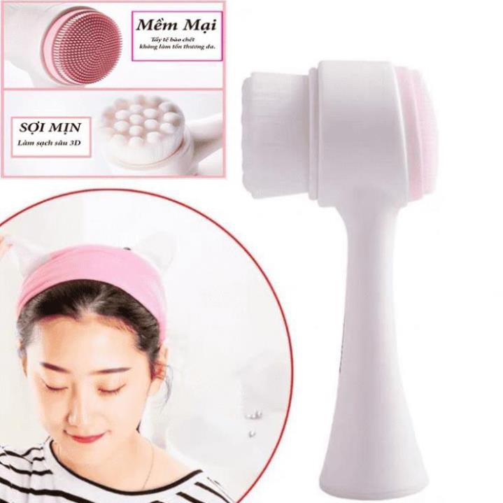 Dụng Cụ Massage Và Rửa Mặt 2 Đầu - Giao Màu Ngẫu Nhiên