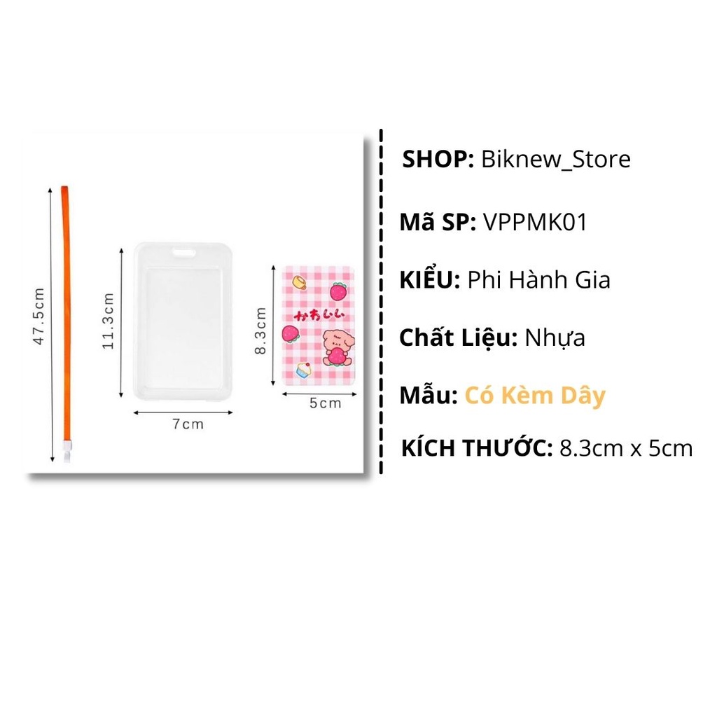 Dây đeo thẻ học sinh bảng tên dọc kèm dây  - VPPBT01