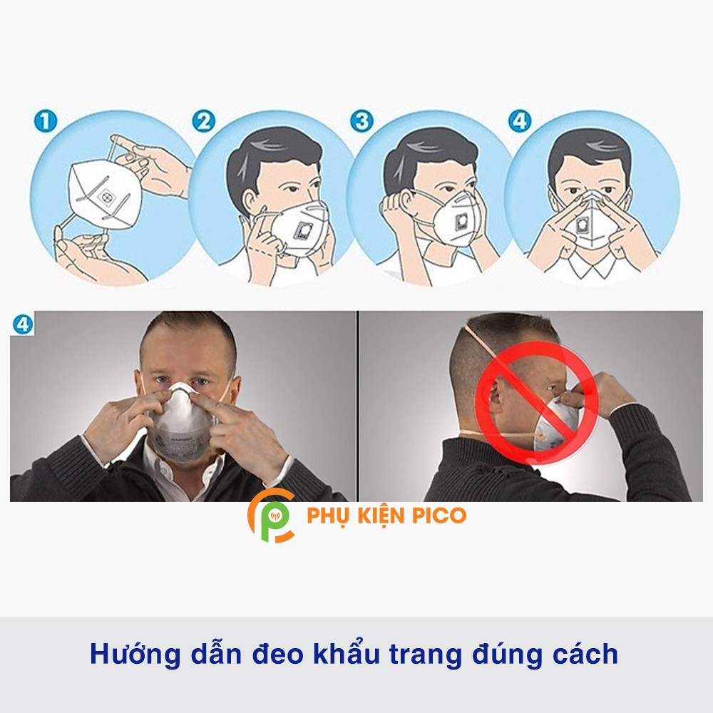 Khẩu trang 3M 9501V+ Chống bụi siêu mịn 2.5PM (1 cái) - Khẩu trang chuẩn KN95 siêu kín bảo vệ an toàn sức khỏe