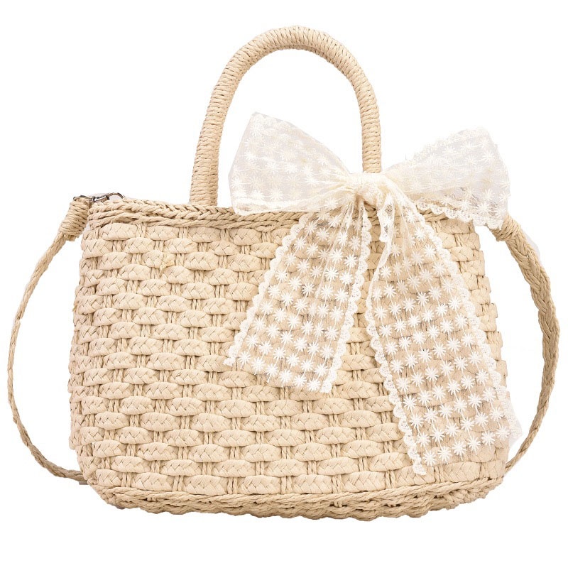 Túi xách IELGY đan rơm phong cách đi biển dành cho nữ