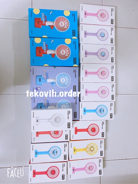 (Sẵn Cooky)[Có video] Quạt handy fan ver 3 BT21 x Royche có đèn LED Official đủ 7 nhân vật {Mua 1 tặng 1} | BigBuy360 - bigbuy360.vn