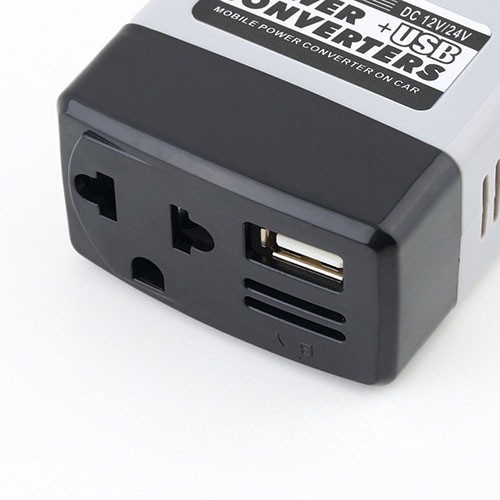 Bộ chuyển đổi cổng sạc USB DC 12V/24V sang AC 220V dành cho ô tô