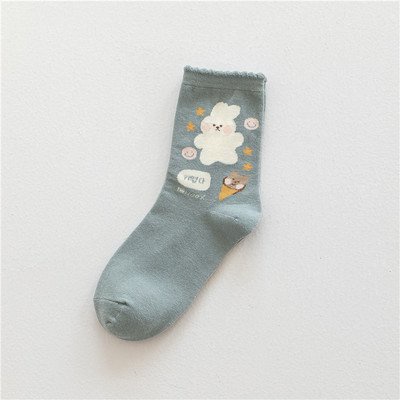 Tất nữ cổ cao nhiều màu họa tiết gấu cute đáng yêu thời trang Hàn Quốc