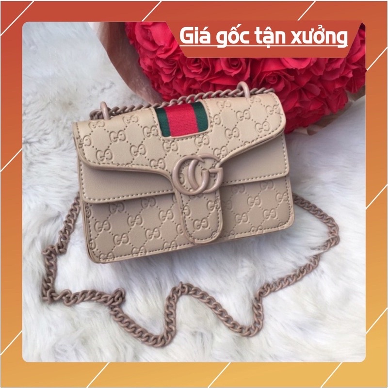 Túi đeo chéo nữ phối dây xích cao cấp, Túi đeo chéo nữ siêu hot
