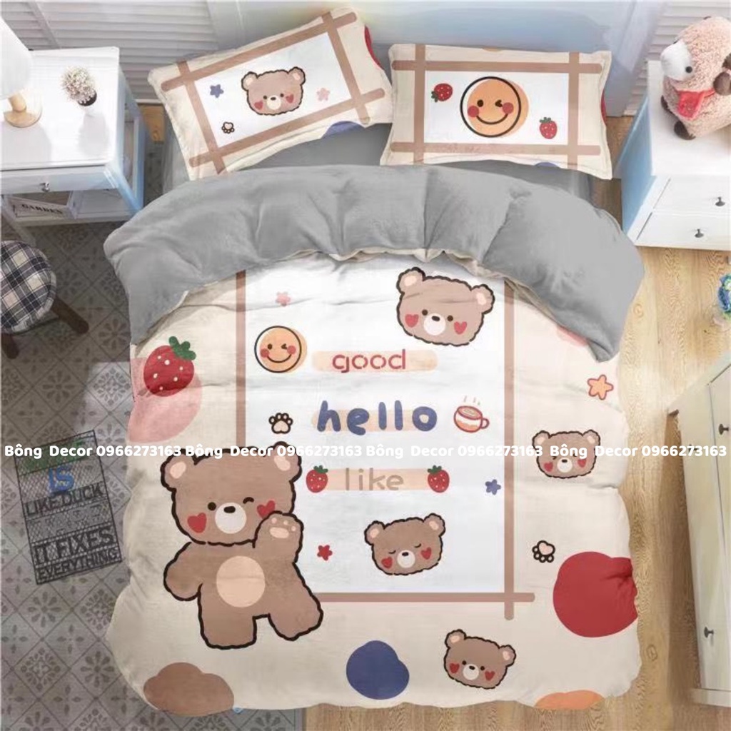 Bộ Chăn Ga Gối Nỉ Nhung 3D Cao Cấp Mẫu Đẹp 2021 ( chat chọn mẫu) | BigBuy360 - bigbuy360.vn
