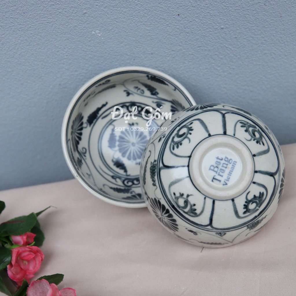 Bát hoa dây - bát cơm men dạn bát tràng - gốm sứ bát tràng