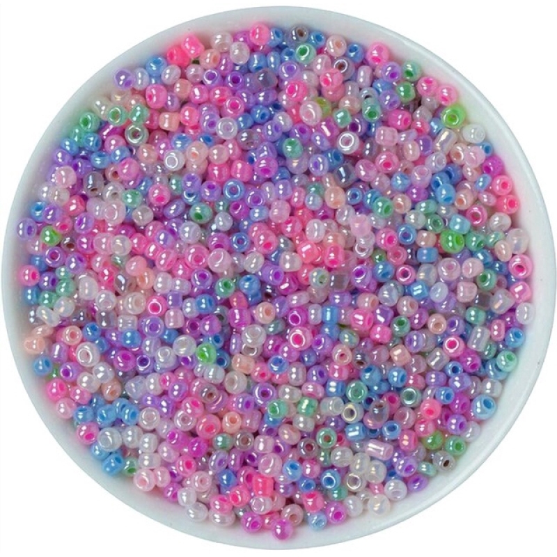 Bộ 1200 Hạt Thủy Tinh Tròn 2mm Dùng Làm Trang Sức Thủ Công