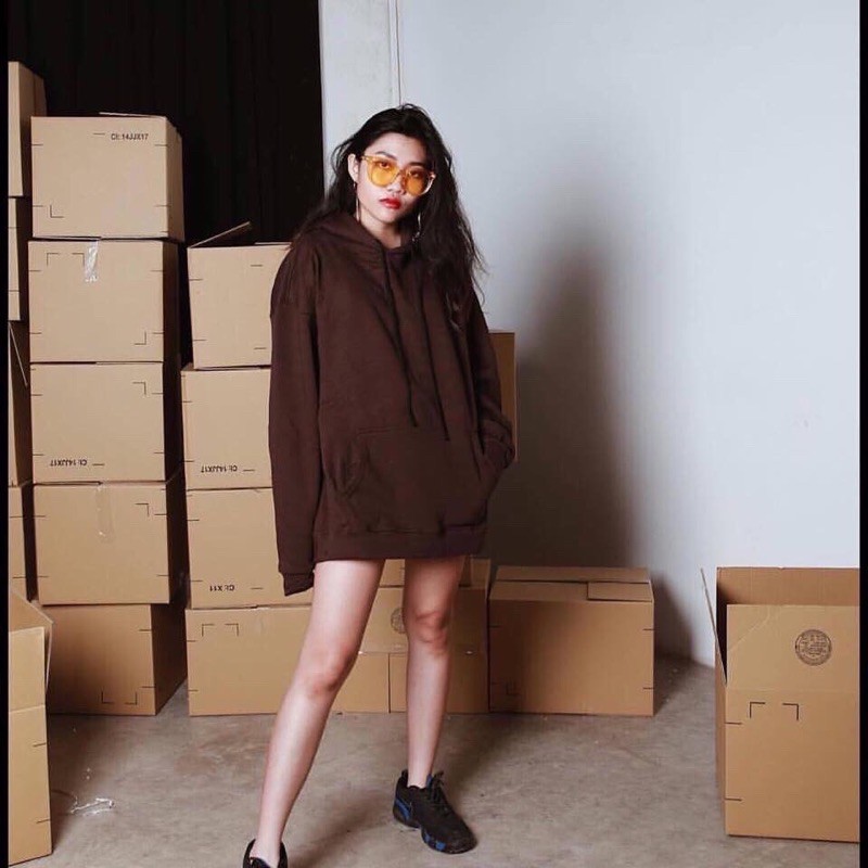 ÁO HOODIE BASIC NÂU CHOCO Dáng Rộng Phong Cách Hàn Quốc | BigBuy360 - bigbuy360.vn