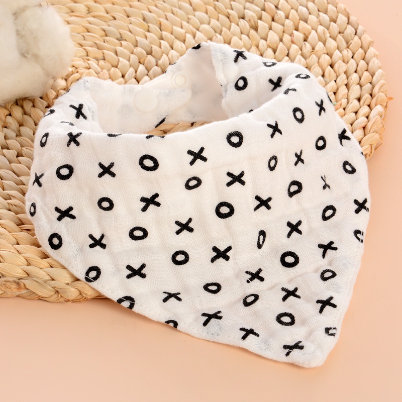 Yếm Ăn Tam Giác 4 Lớp Bằng cotton In Họa Tiết Chống Dị Ứng Tiện Dụng Cho Bé