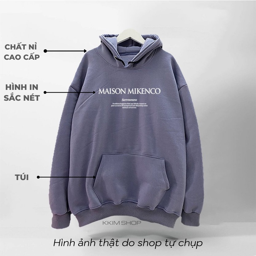 Áo Nỉ HOODIE MIKENCO SORROW, Áo hoodie XANH LÁ unisex nam nữ form rộng oversize chất liệu Nỉ bông cao cấp KKIM SHOP