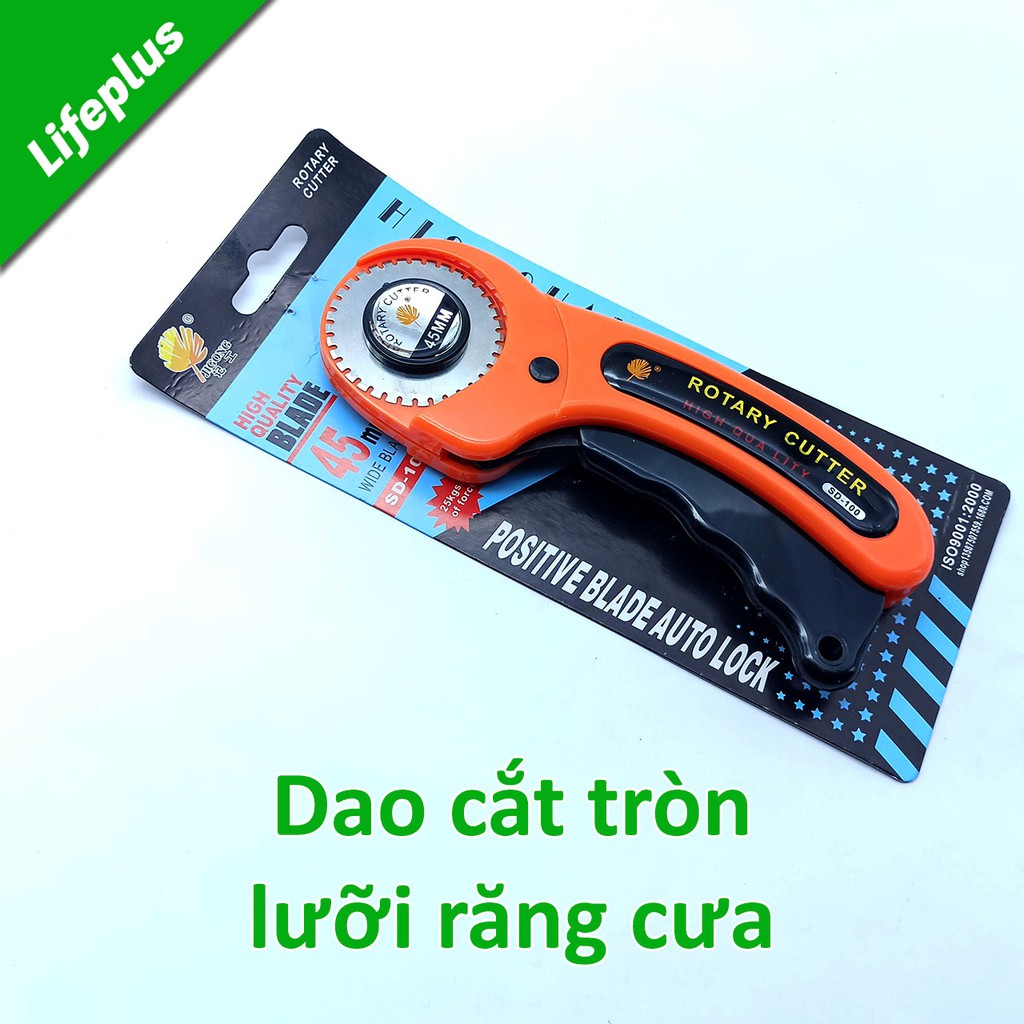 Dao cắt lưỡi tròn răng cưa 45mm cán cong