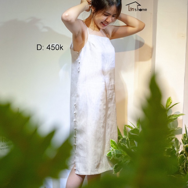 |D31| ĐẦM LINEN NÚT