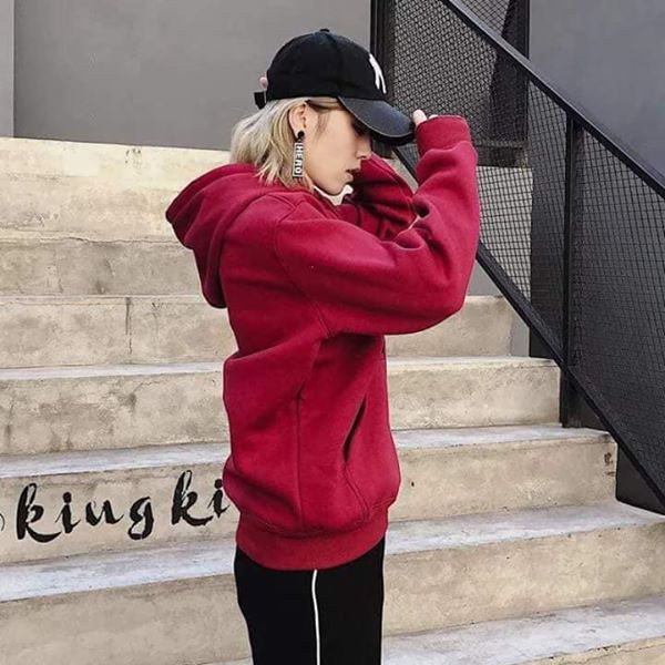 [ĐỦ SIZE - Kèm hình thật] Áo hoodie nỉ đỏ đô Deep Red hoodie unisex | WebRaoVat - webraovat.net.vn