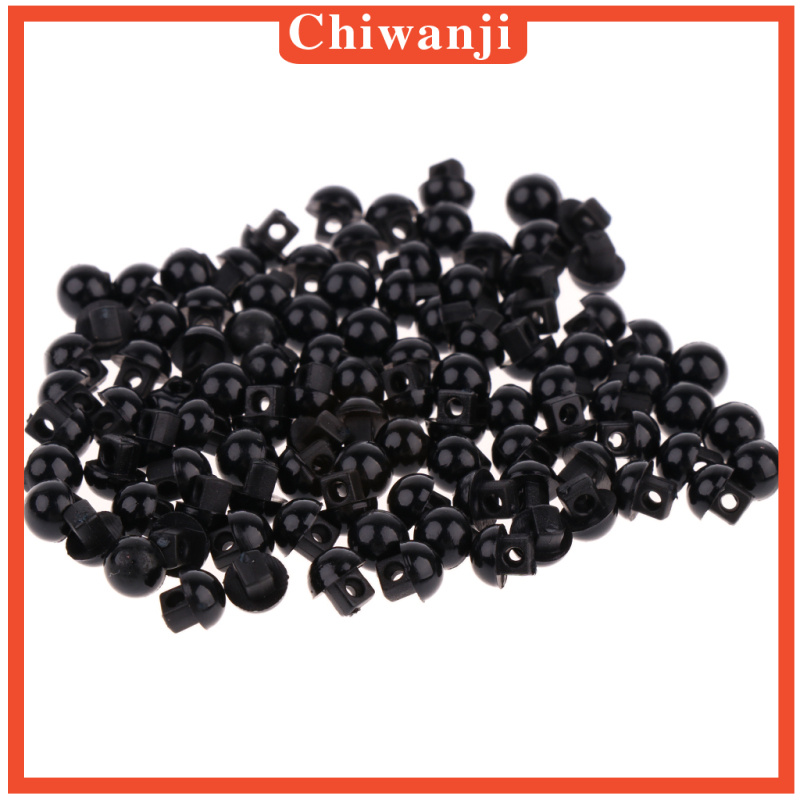 Set 100 Nút Tròn Màu Đen Hình Nấm 6mm Dành Cho Búp Bê