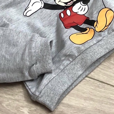 Áo nỉ bé trai - Áo nỉ hoodie MICKEY HM màu ghi cho bé trai size 1-5t