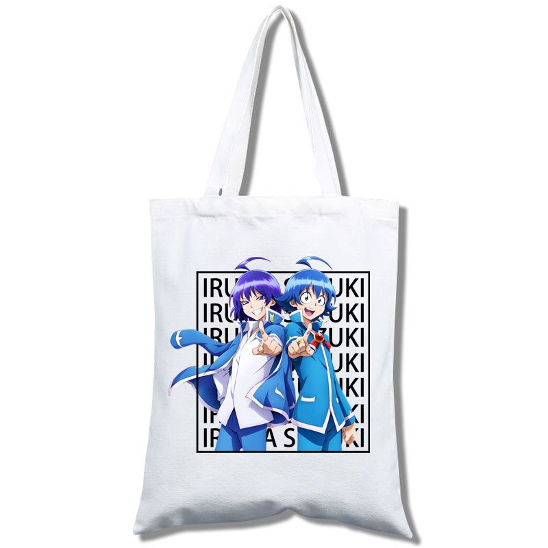 Túi tote vải trắng đeo vai in hình IRUMA GIÁ ĐÁO Mairimashita! Iruma-kun anime chibi phong cách cá tính