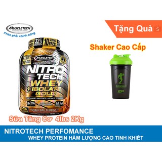 Nitro Tech Whey Plus Isolate Gold Hộp 4lbs - Sữa Tăng cơ + Tặng Shaker cao cấp
