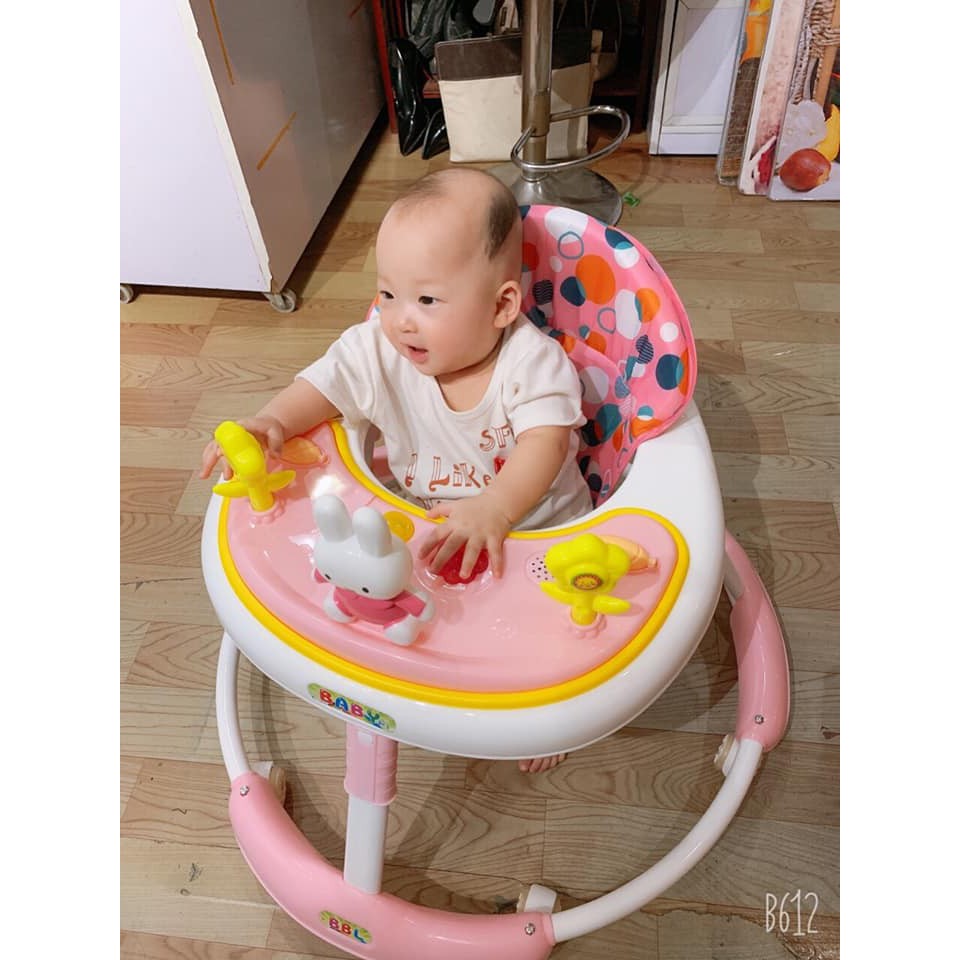 Xe tập đi tròn gập gọn cho bé. Xe tập đi phát nhạc hình thỏ