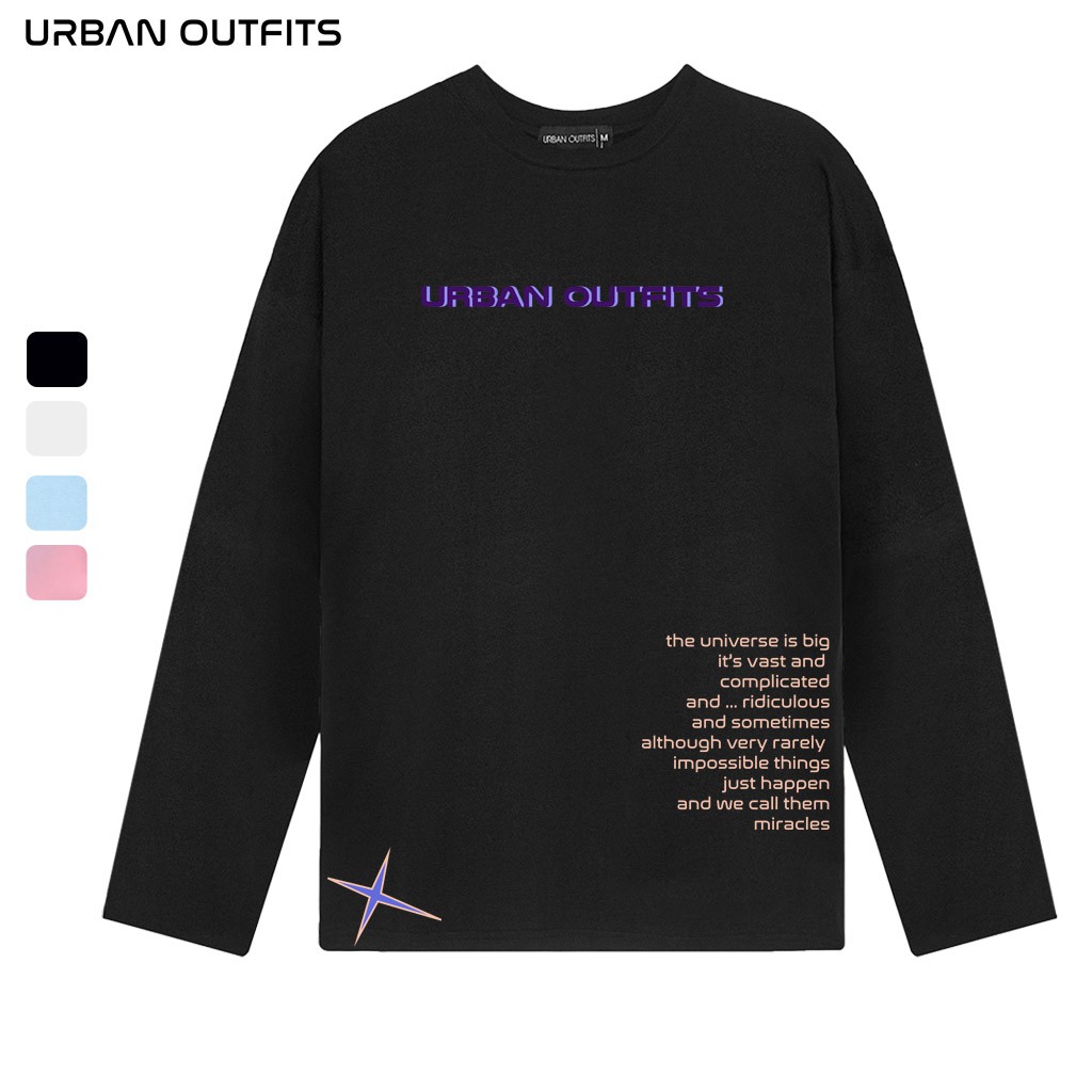 Áo Thun Tay Dài Nam Nữ Form Rộng URBAN OUTFITS In URBN EST2017 TDO35 100 cotton 4 Chiều