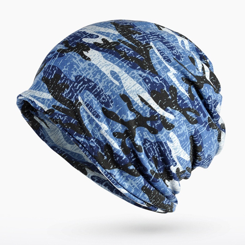 Mũ Trùm Đầu Kiêm Khăn Choàng Cổ 2 Trong 1 Họa Tiết Rằn Ri Giữ Ấm Tai Thời Trang Unisex