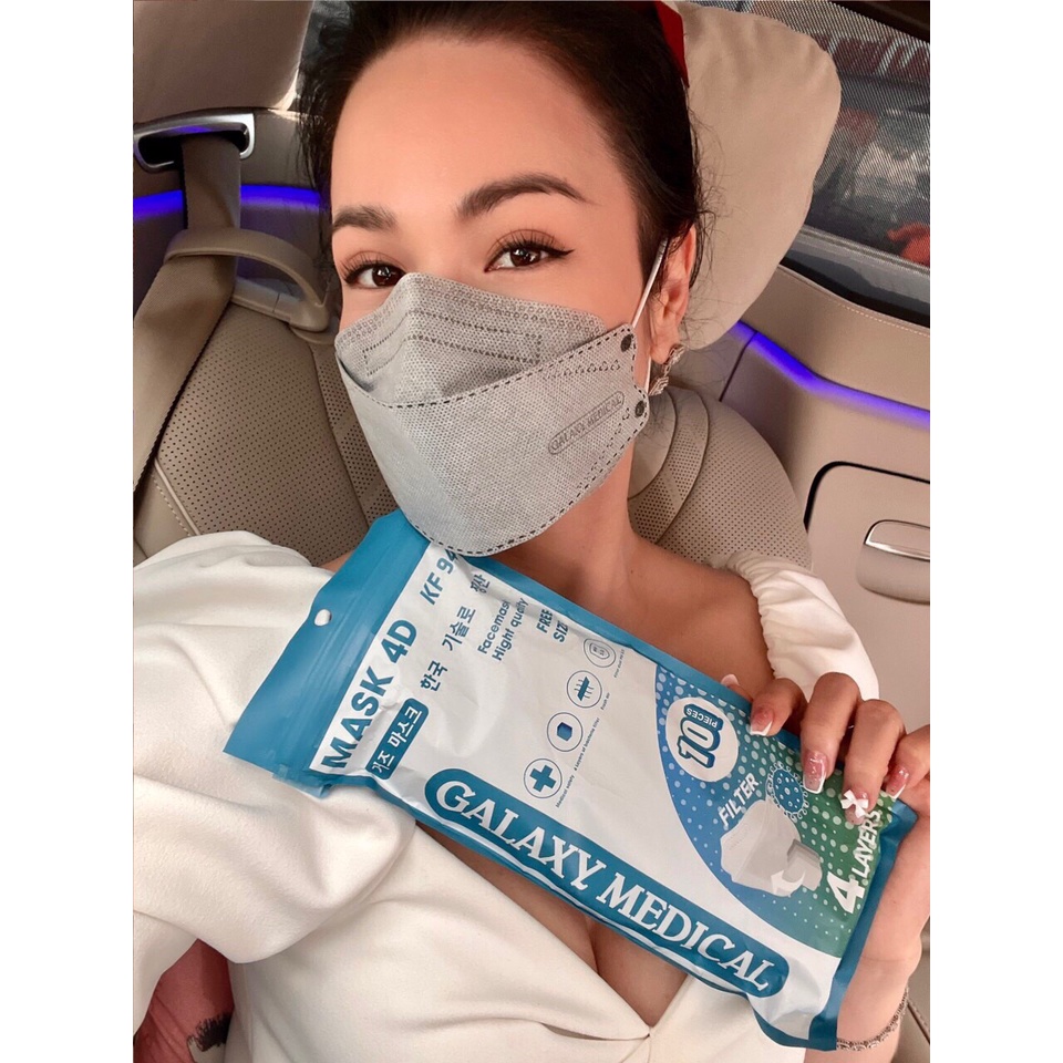 Set 10 chiếc khẩu trang 4 lớp KF94 MASK 4D chống bụi mịn và kháng khuẩn chính hãng GALAXY MEDICAL