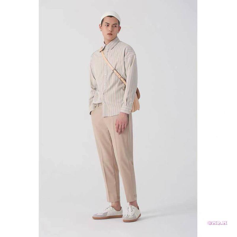 Áo sơ mi nam Áo sơ mi nam dài tay cotton nguyên chât cổ trụ thiết kế viền thoáng mát Áo sơ mi nam thiết kế thời trang chất lượng cực đẹp