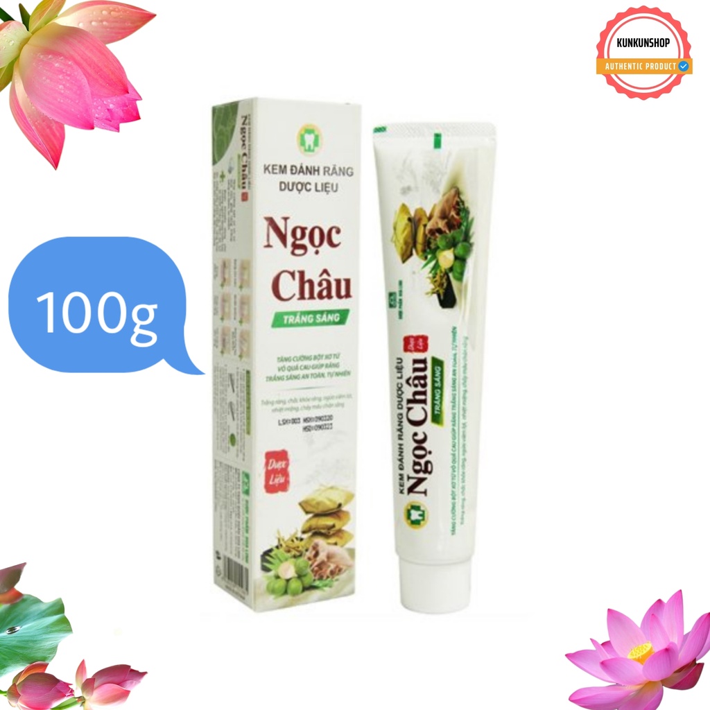 ✔️CHÍNH HÃNG✔️ Kem đánh răng dược liệu Ngọc Châu Trắng sáng 100g