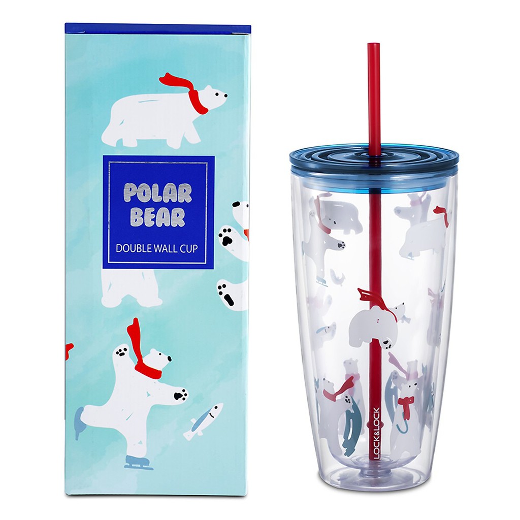 Ly Nhựa Có Ống Hút Lock&Lock HAP507BLU 750ml - Màu Xanh Nước Biển