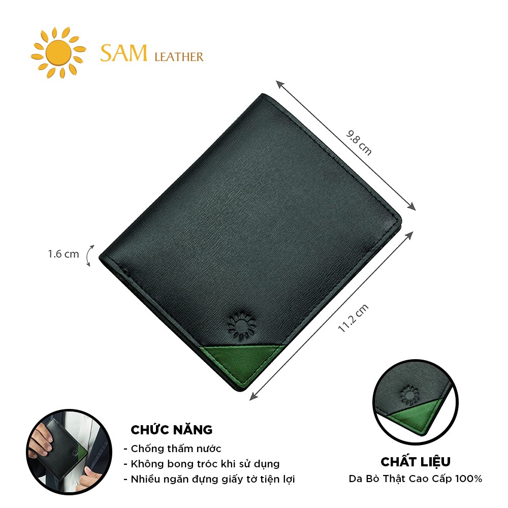 [ SAM Leather ] Ví Nam Da Bò SAM017 - Ví Da Nam Da Bò Cao Cấp Thật Bảo Hành 12 Tháng Chính Hãng